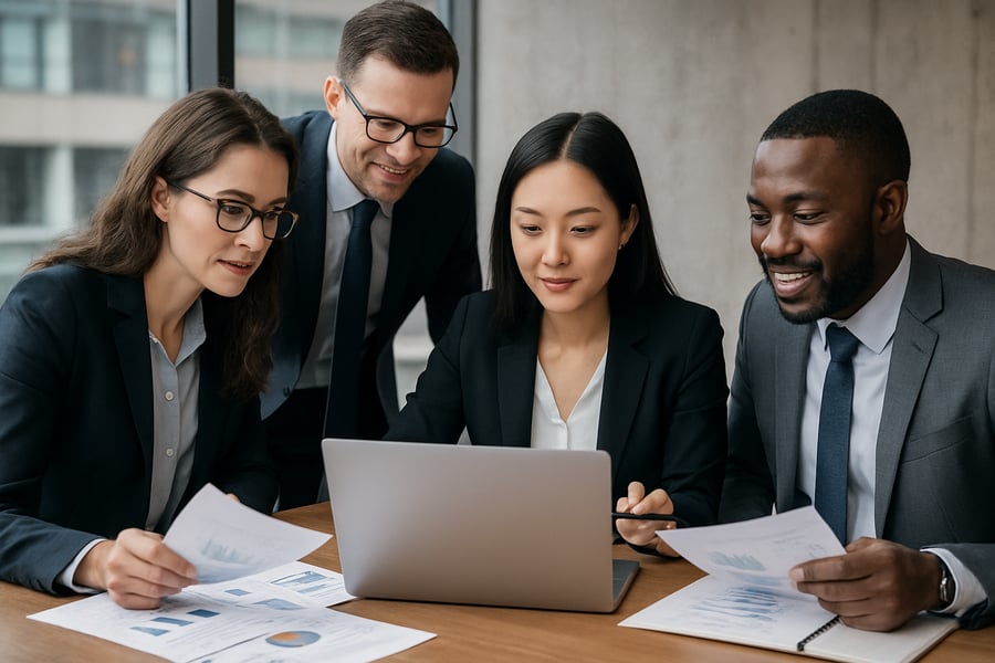 Business consultants collaborating on a project Business consultants collaborating on a project